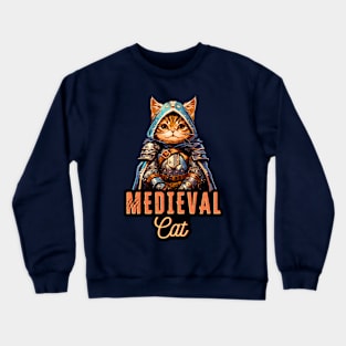 Medieval Cat: Fantasy Armor Design Crewneck Sweatshirt